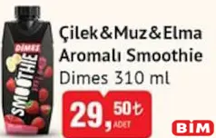 DİMES ÇİLEK&MUZ&ELMA AROMALI SMOOTHİE 310 ML